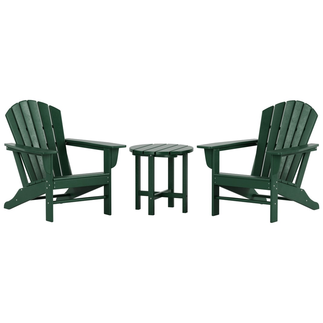 Chaises Adirondack Polytrends Altura Classic Outdoor écologiques toutes saisons avec table d'appoint (ensemble de 3 pièces)