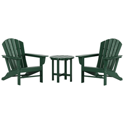 Chaises Adirondack Polytrends Altura Classic Outdoor écologiques toutes saisons avec table d'appoint (ensemble de 3 pièces)