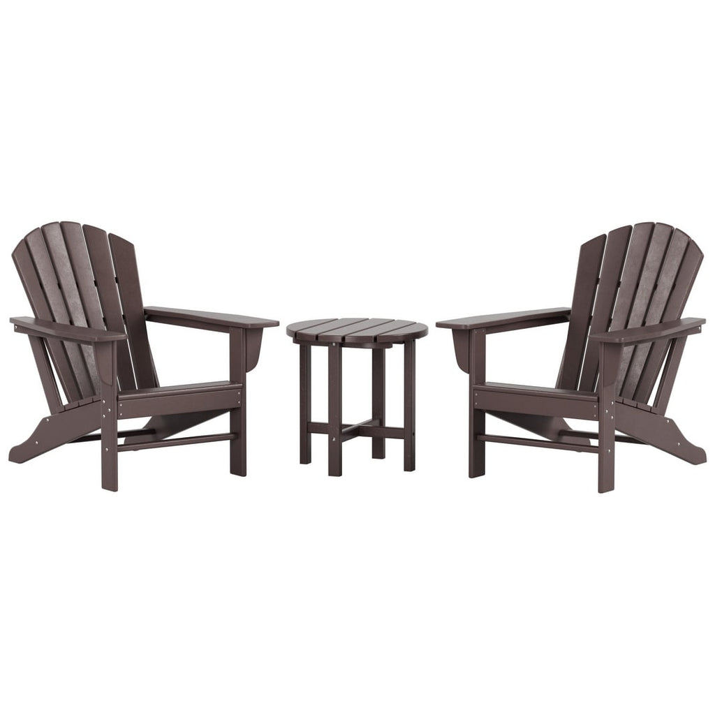 Chaises Adirondack Polytrends Altura Classic Outdoor écologiques toutes saisons avec table d'appoint (ensemble de 3 pièces)