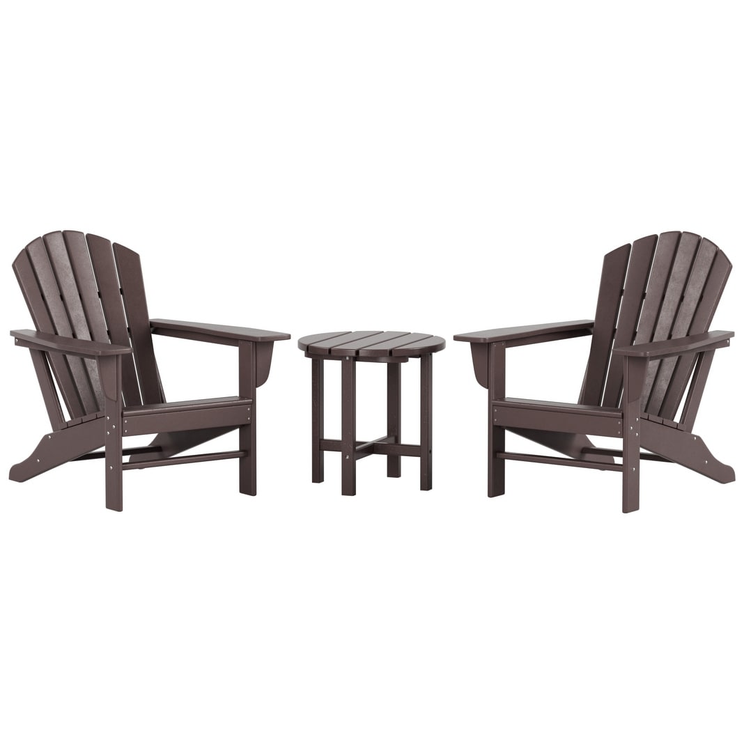 Chaises Adirondack Polytrends Altura Classic Outdoor écologiques toutes saisons avec table d'appoint (ensemble de 3 pièces)