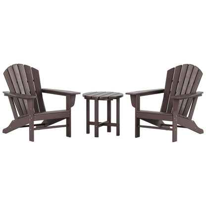 Chaises Adirondack Polytrends Altura Classic Outdoor écologiques toutes saisons avec table d'appoint (ensemble de 3 pièces)
