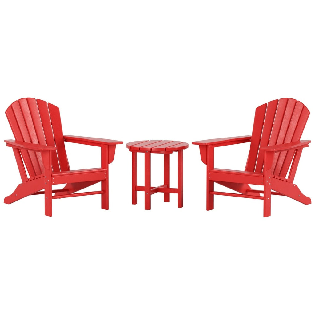 Chaises Adirondack Polytrends Altura Classic Outdoor écologiques toutes saisons avec table d'appoint (ensemble de 3 pièces)