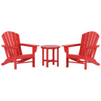 Chaises Adirondack Polytrends Altura Classic Outdoor écologiques toutes saisons avec table d'appoint (ensemble de 3 pièces)