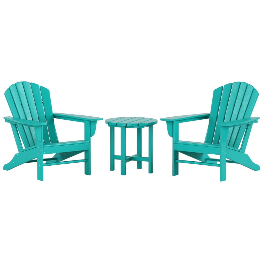 Chaises Adirondack Polytrends Altura Classic Outdoor écologiques toutes saisons avec table d'appoint (ensemble de 3 pièces)