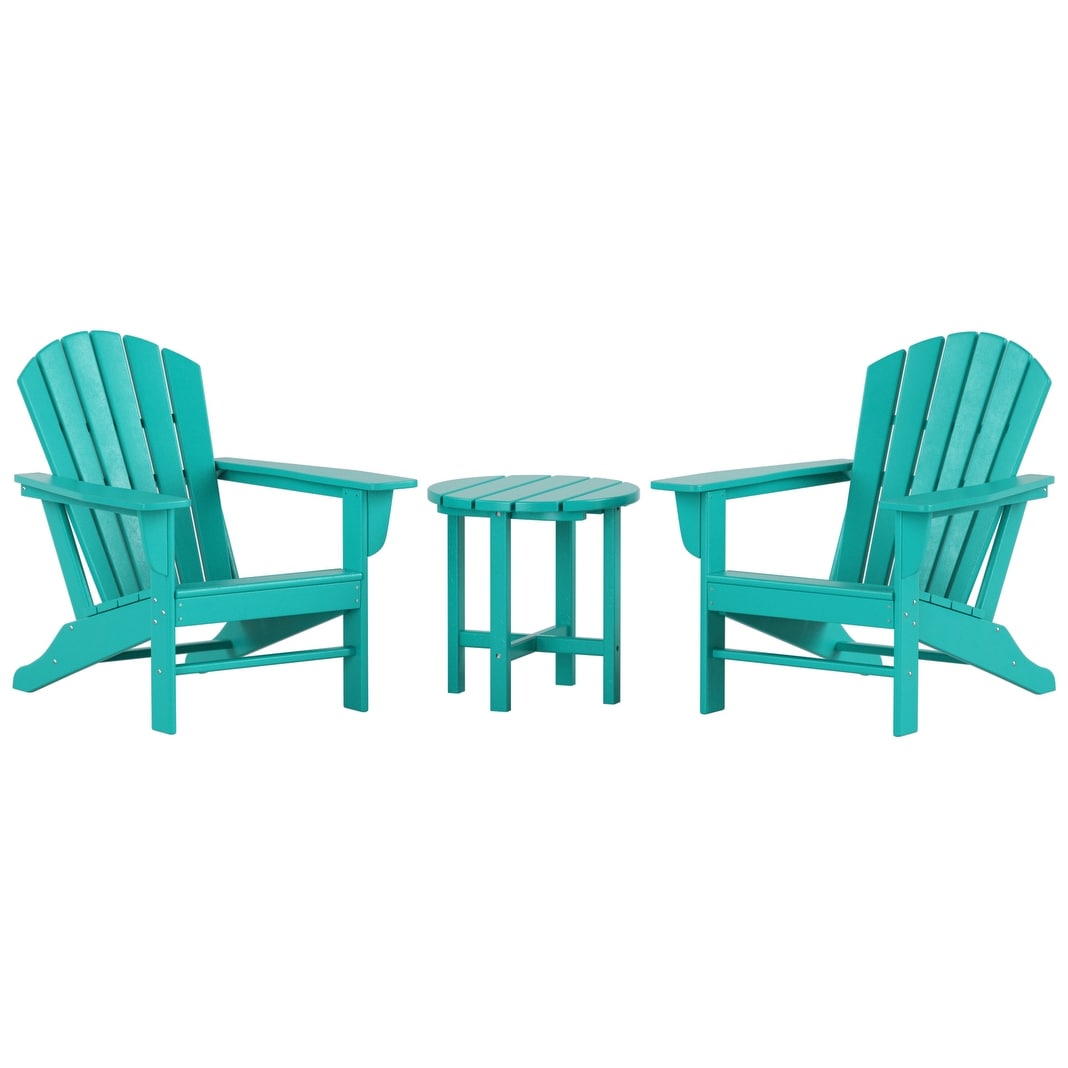 Chaises Adirondack Polytrends Altura Classic Outdoor écologiques toutes saisons avec table d'appoint (ensemble de 3 pièces)