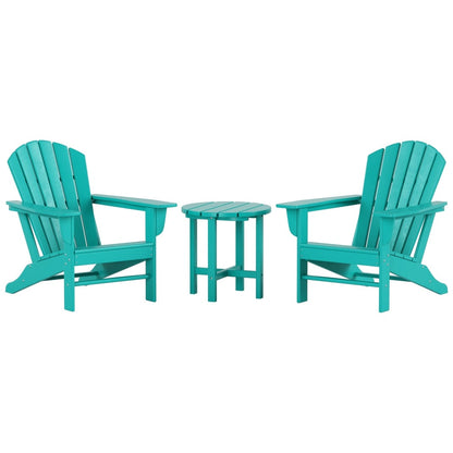 Chaises Adirondack Polytrends Altura Classic Outdoor écologiques toutes saisons avec table d'appoint (ensemble de 3 pièces)