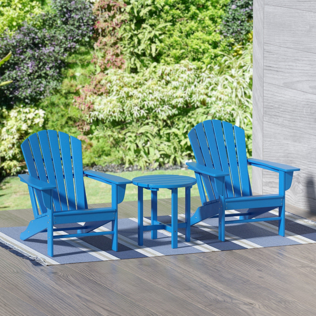 Chaises Adirondack Polytrends Altura Classic Outdoor écologiques toutes saisons avec table d'appoint (ensemble de 3 pièces)