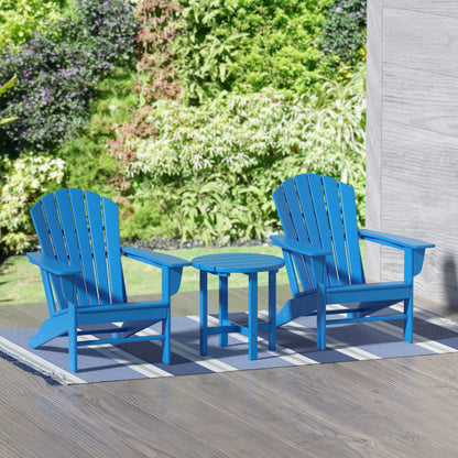 Chaises Adirondack Polytrends Altura Classic Outdoor écologiques toutes saisons avec table d'appoint (ensemble de 3 pièces)