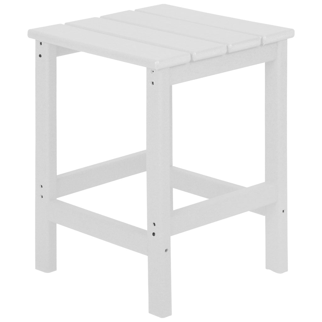 Chaise Adirondack pliable Polytrends Laguna en PEHD, toutes saisons, avec pouf et table d'appoint (ensemble 3 pièces)