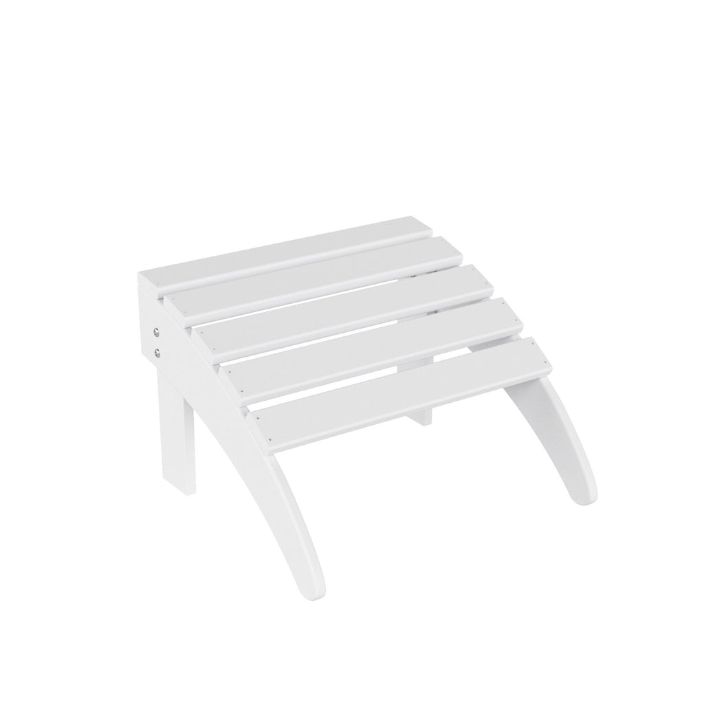 Chaise Adirondack pliable Polytrends Laguna en PEHD, toutes saisons, avec pouf et table d'appoint (ensemble 3 pièces)
