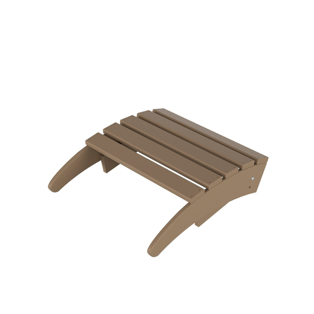 Chaise Adirondack pliable Polytrends Laguna en PEHD, toutes saisons, avec pouf et table d'appoint (ensemble 3 pièces)
