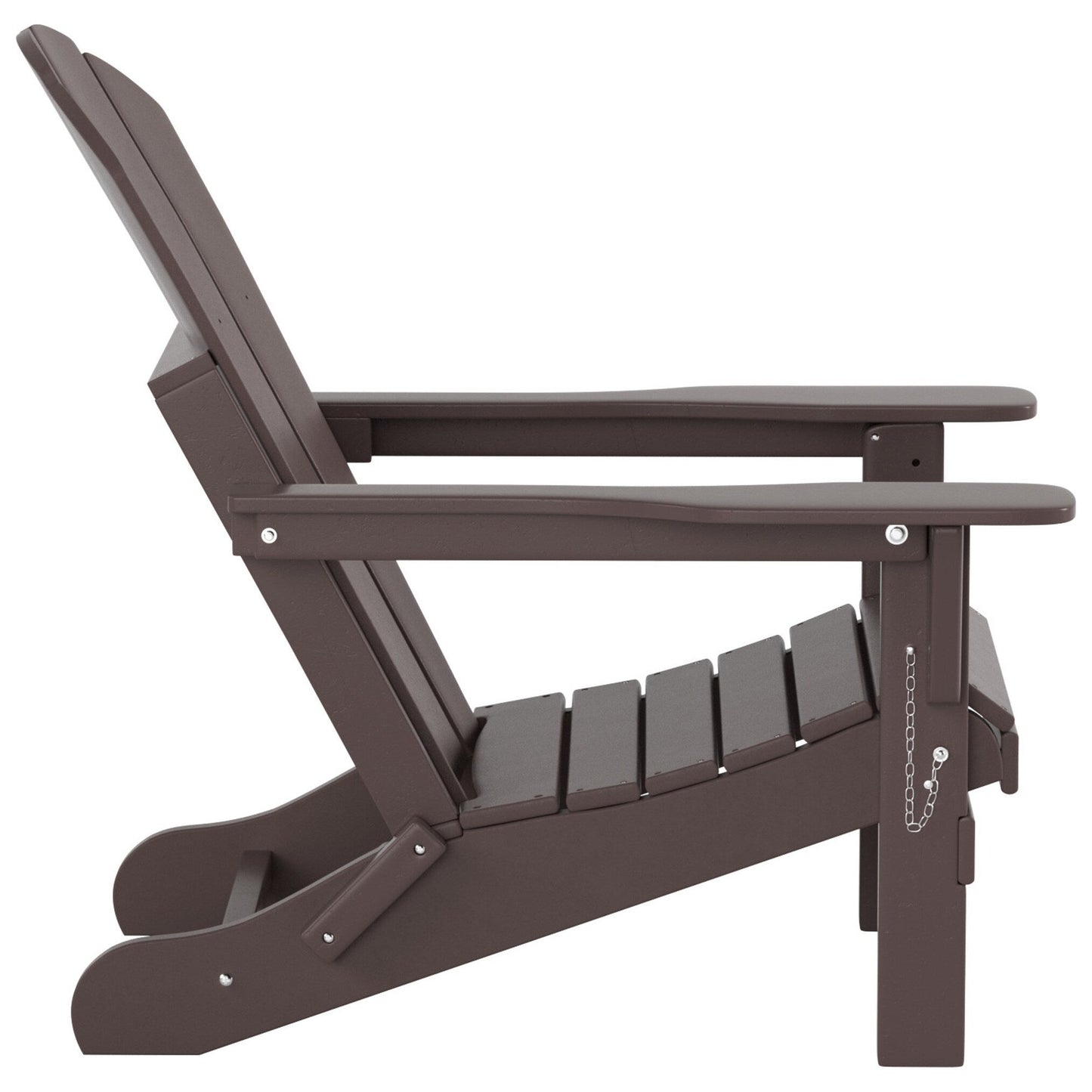 Chaise Adirondack pliable Polytrends Laguna en PEHD, toutes saisons, avec pouf et table d'appoint (ensemble 3 pièces)