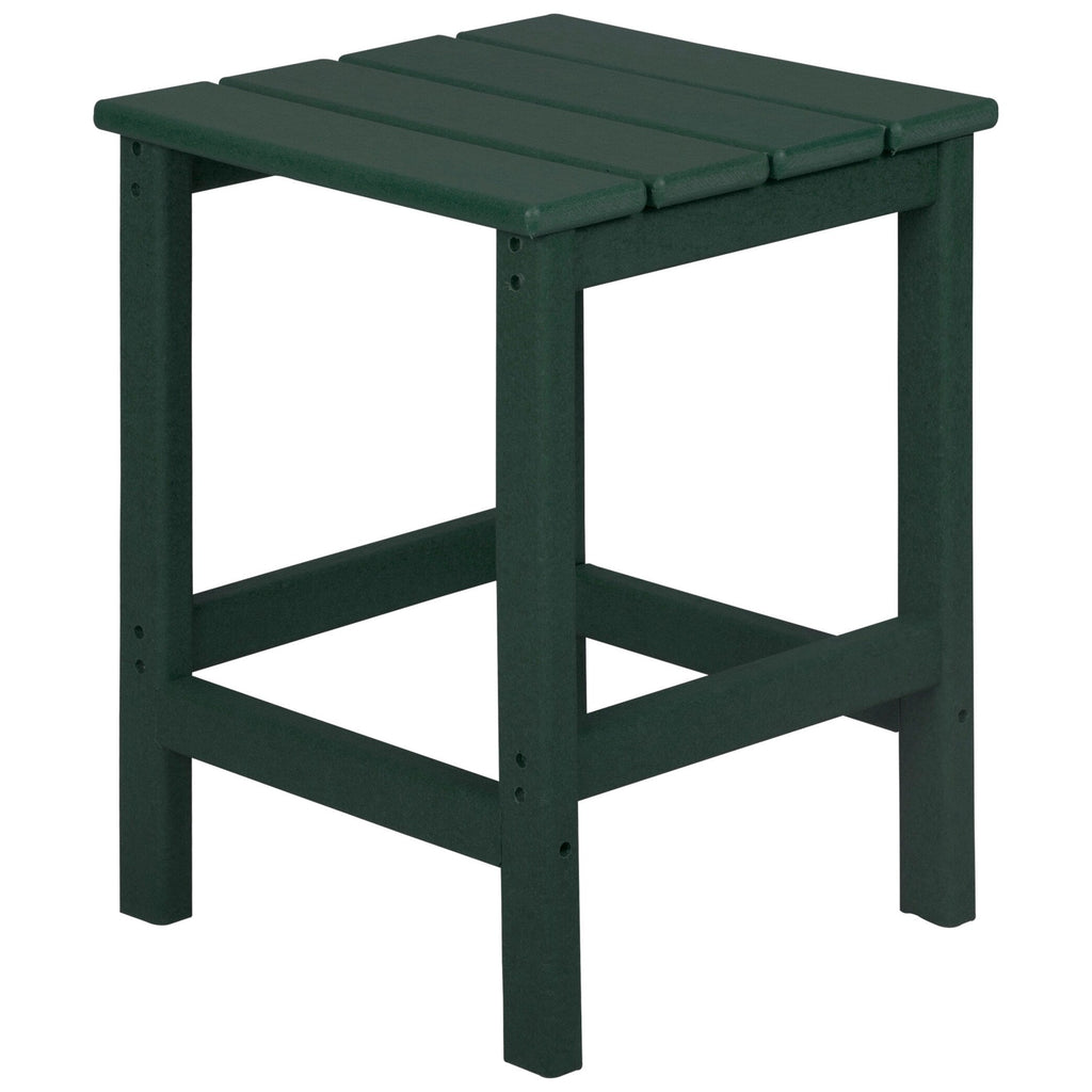 Chaise Adirondack pliable Polytrends Laguna en PEHD, toutes saisons, avec pouf et table d'appoint (ensemble 3 pièces)