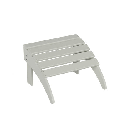 Chaise Adirondack pliable Polytrends Laguna en PEHD, toutes saisons, avec pouf et table d'appoint (ensemble 3 pièces)