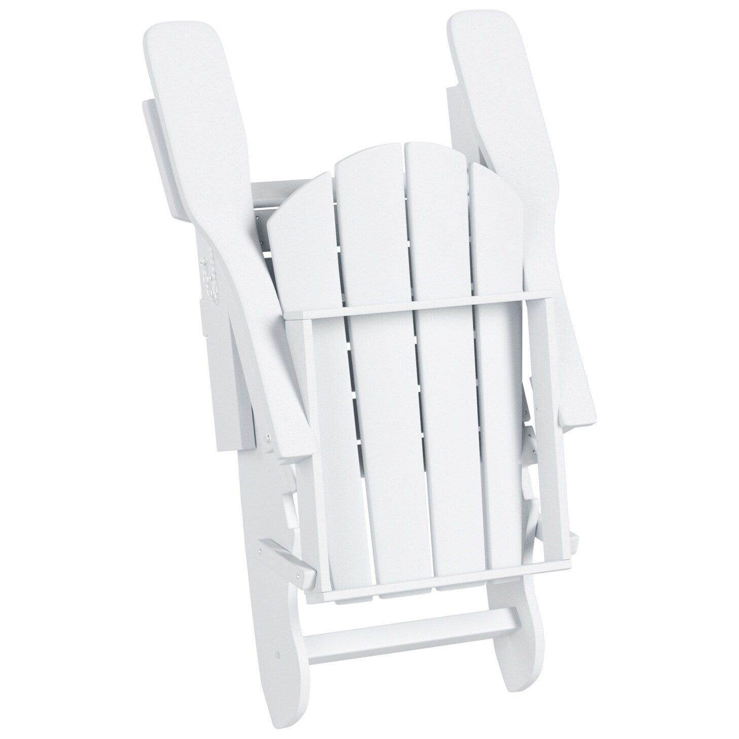 Chaise Adirondack pliable Polytrends Laguna en PEHD, toutes saisons, avec pouf et table d'appoint (ensemble 3 pièces)