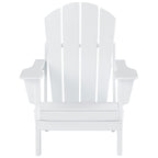 Chaise Adirondack pliable Polytrends Laguna en PEHD, toutes saisons, avec pouf et table d'appoint (ensemble 3 pièces)
