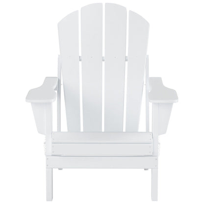 Chaise Adirondack pliable Polytrends Laguna en PEHD, toutes saisons, avec pouf et table d'appoint (ensemble 3 pièces)
