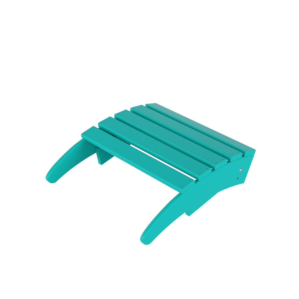 Chaise Adirondack pliable Polytrends Laguna en PEHD, toutes saisons, avec pouf et table d'appoint (ensemble 3 pièces)