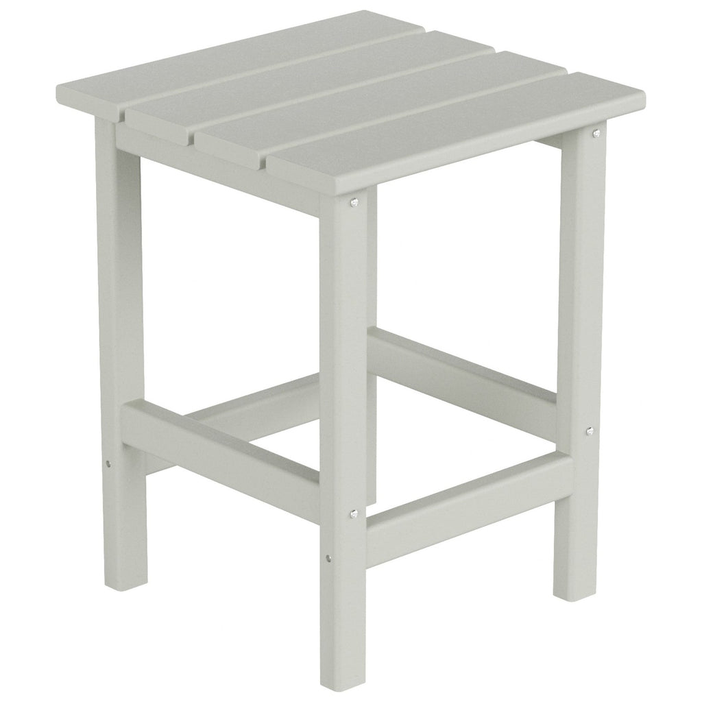 Chaise Adirondack pliable Polytrends Laguna en PEHD, toutes saisons, avec pouf et table d'appoint (ensemble 3 pièces)