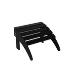 Chaise Adirondack pliable Polytrends Laguna en PEHD, toutes saisons, avec pouf et table d'appoint (ensemble 3 pièces)