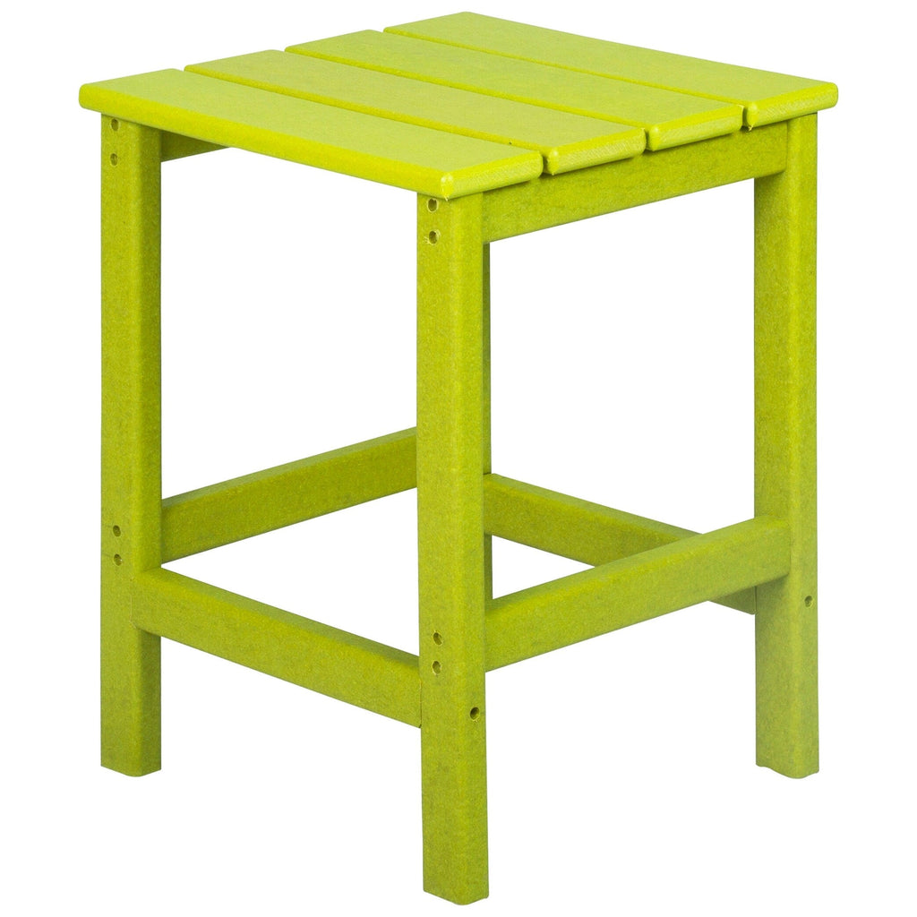 Chaise Adirondack pliable Polytrends Laguna en PEHD, toutes saisons, avec pouf et table d'appoint (ensemble 3 pièces)