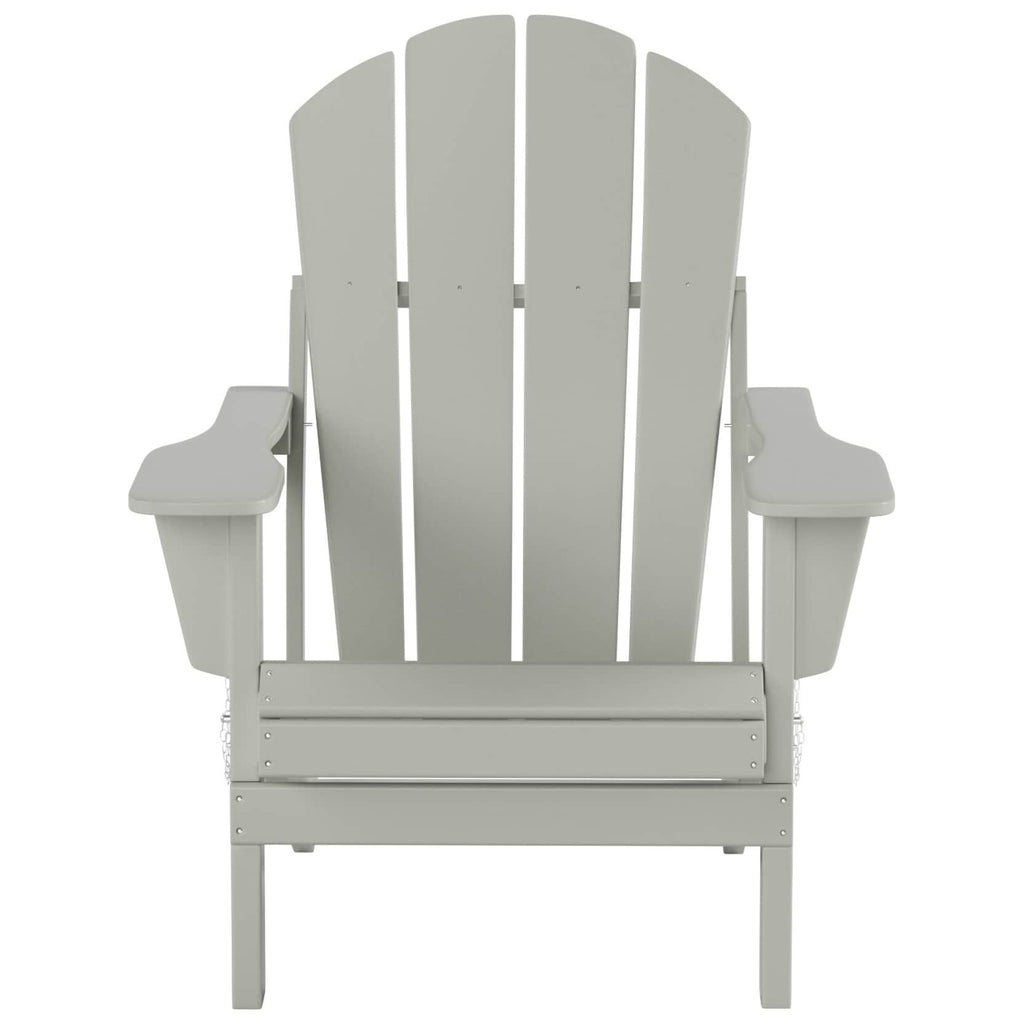 Chaise Adirondack pliable Polytrends Laguna en PEHD, toutes saisons, avec pouf et table d'appoint (ensemble 3 pièces)