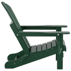 Chaise Adirondack pliable Polytrends Laguna en PEHD, toutes saisons, avec pouf et table d'appoint (ensemble 3 pièces)