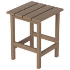 Chaise Adirondack pliable Polytrends Laguna en PEHD, toutes saisons, avec pouf et table d'appoint (ensemble 3 pièces)