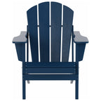 Chaise Adirondack pliable Polytrends Laguna en PEHD, toutes saisons, avec pouf et table d'appoint (ensemble 3 pièces)