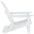 Chaise Adirondack pliable Polytrends Laguna en PEHD, toutes saisons, avec pouf et table d'appoint (ensemble 3 pièces)