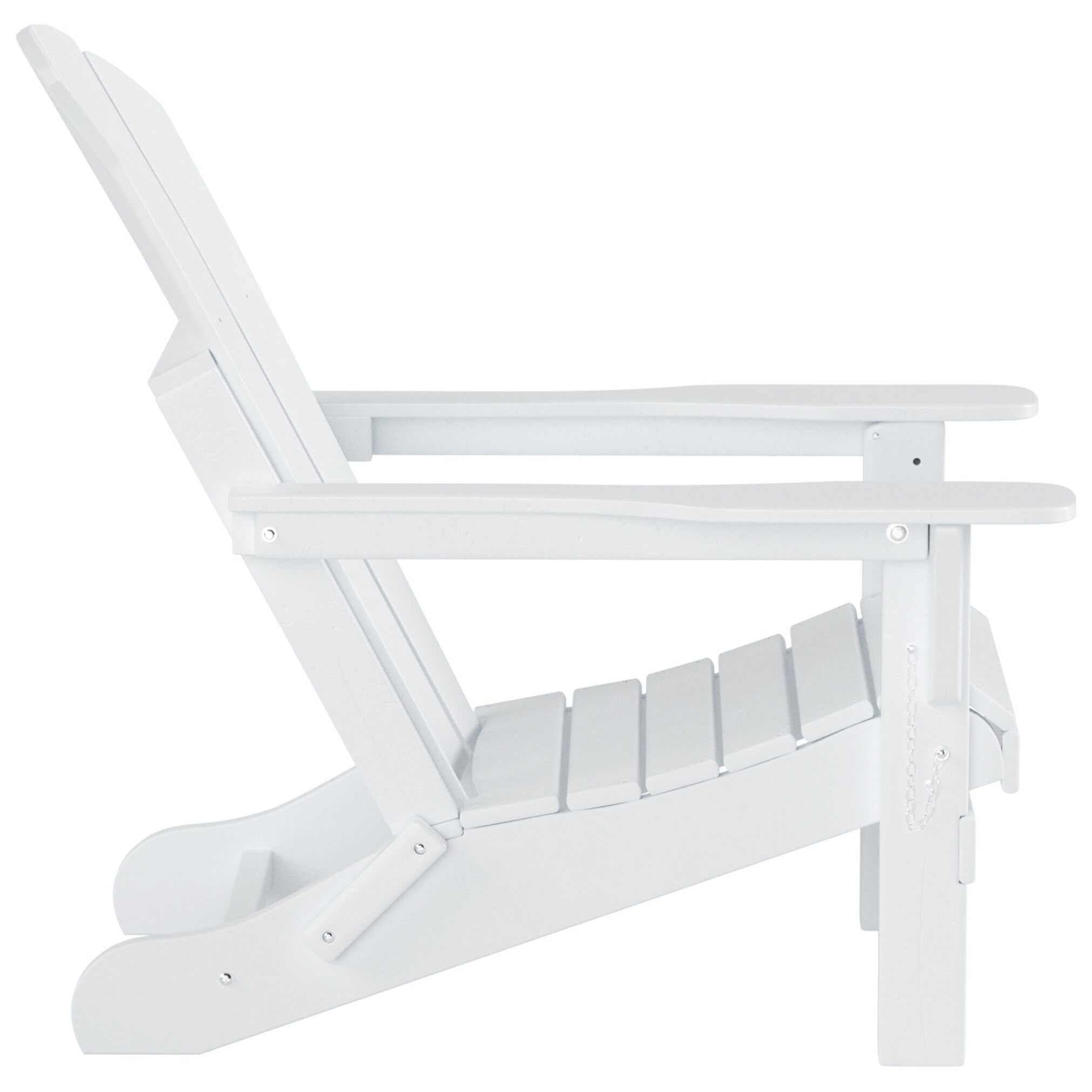 Chaise Adirondack pliable Polytrends Laguna en PEHD, toutes saisons, avec pouf et table d'appoint (ensemble 3 pièces)