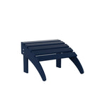 Chaise Adirondack pliable Polytrends Laguna en PEHD, toutes saisons, avec pouf et table d'appoint (ensemble 3 pièces)