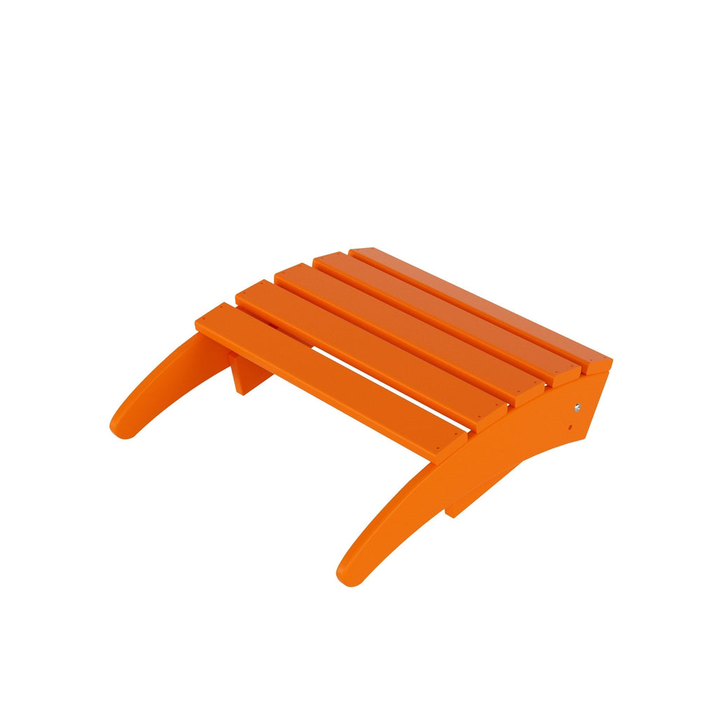 Chaise Adirondack pliable Polytrends Laguna en PEHD, toutes saisons, avec pouf et table d'appoint (ensemble 3 pièces)