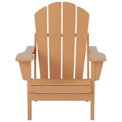 Chaises Adirondack pliables Polytrends Laguna en PEHD, toutes saisons, avec table d'appoint (ensemble de 3 pièces)