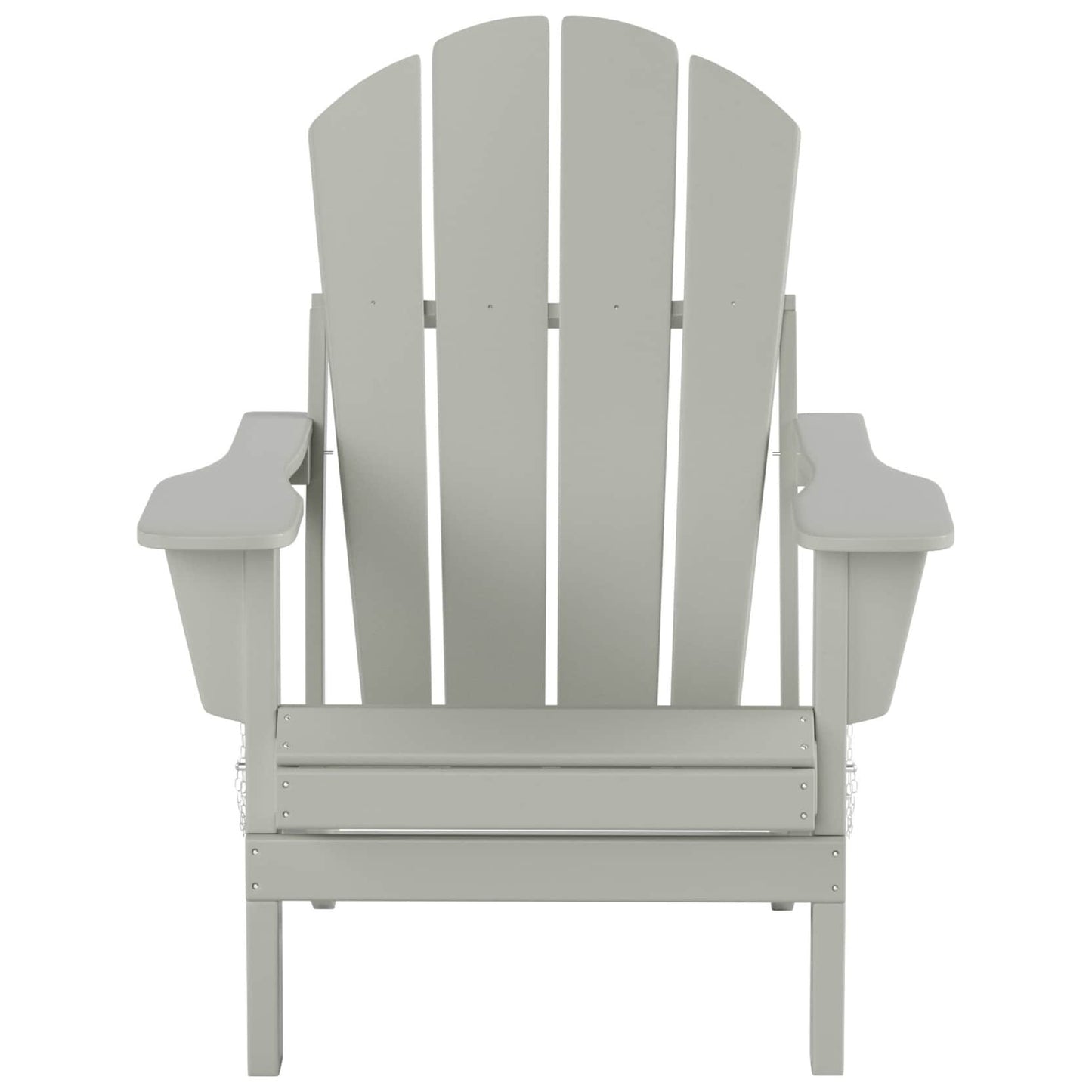Chaises Adirondack pliables Polytrends Laguna en PEHD, toutes saisons, avec table d'appoint (ensemble de 3 pièces)