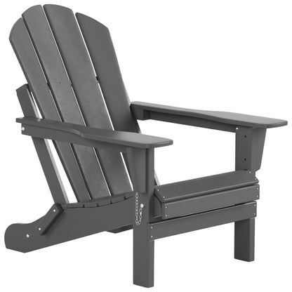 Chaises Adirondack pliables Polytrends Laguna en PEHD, toutes saisons, avec table d'appoint (ensemble de 3 pièces)