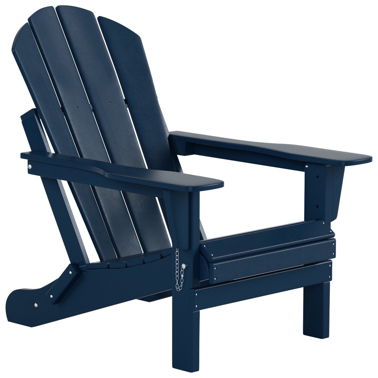 Chaises Adirondack pliables Polytrends Laguna en PEHD, toutes saisons, avec table d'appoint (ensemble de 3 pièces)
