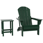 Chaise Adirondack pliable Polytrends Laguna en PEHD, toutes saisons, avec table d'appoint (ensemble de 2 pièces)