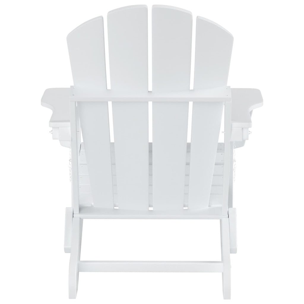 Chaise Adirondack pliable Polytrends Laguna en PEHD, toutes saisons, avec table d'appoint (ensemble de 2 pièces)