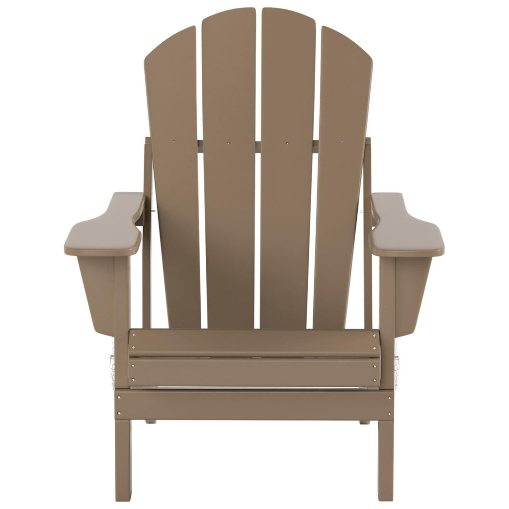 Chaise Adirondack pliable Polytrends Laguna en PEHD, toutes saisons, avec table d'appoint (ensemble de 2 pièces)