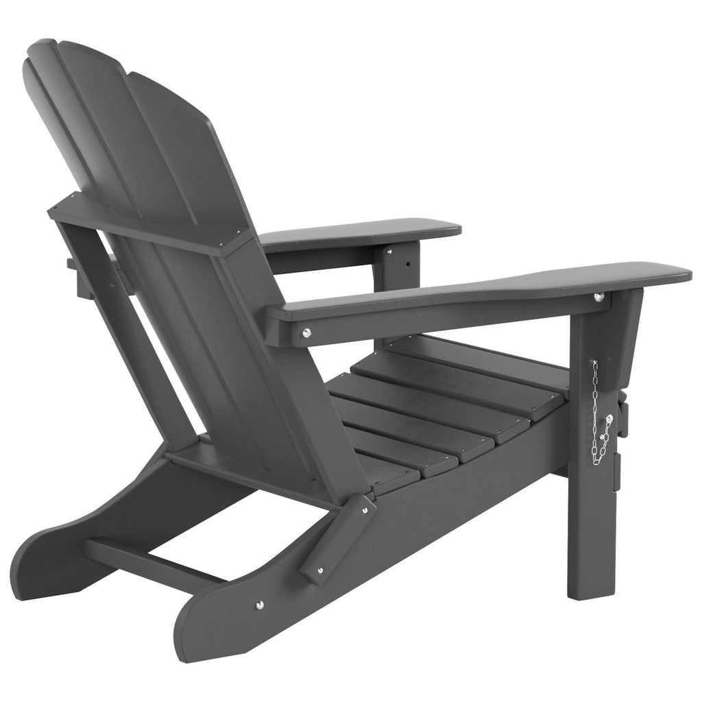 Chaise Adirondack pliable Polytrends Laguna en PEHD, toutes saisons, avec table d'appoint (ensemble de 2 pièces)