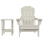 Chaise Adirondack pliable Polytrends Laguna en PEHD, toutes saisons, avec table d'appoint (ensemble de 2 pièces)