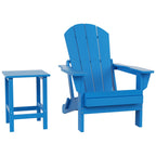 Chaise Adirondack pliable Polytrends Laguna en PEHD, toutes saisons, avec table d'appoint (ensemble de 2 pièces)