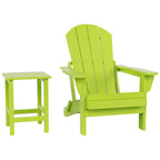 Chaise Adirondack pliable Polytrends Laguna en PEHD, toutes saisons, avec table d'appoint (ensemble de 2 pièces)