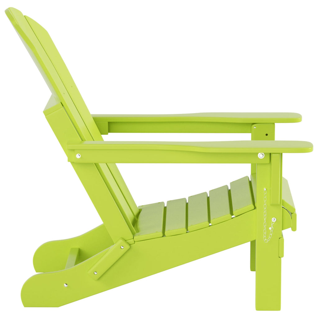 Chaise Adirondack pliable Polytrends Laguna en PEHD, toutes saisons, avec table d'appoint (ensemble de 2 pièces)