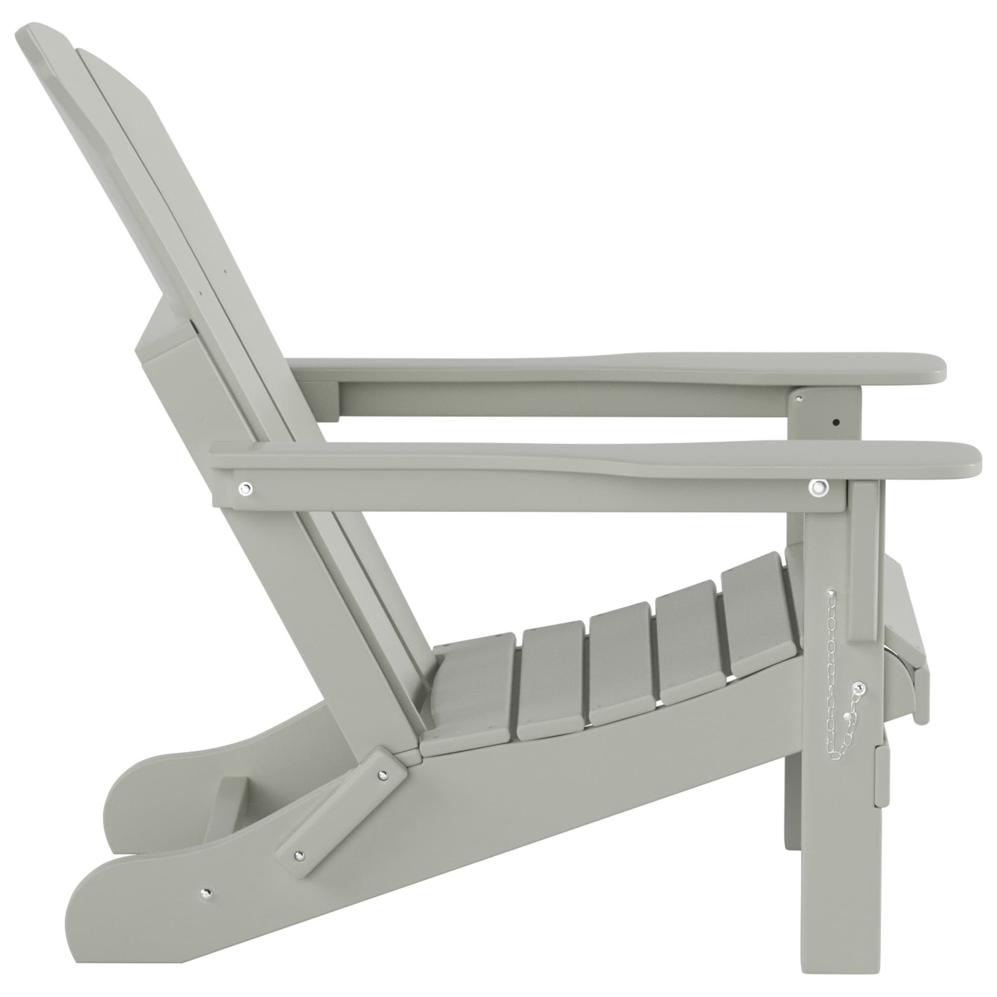 Chaise Adirondack pliable Polytrends Laguna en PEHD, toutes saisons, avec table d'appoint (ensemble de 2 pièces)