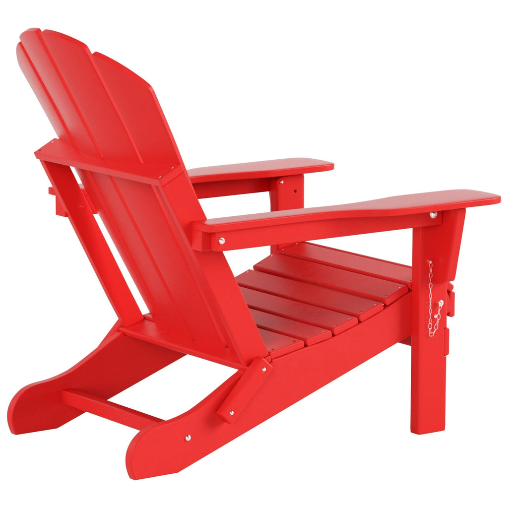Chaise Adirondack pliable Polytrends Laguna en PEHD, toutes saisons, avec table d'appoint (ensemble de 2 pièces)