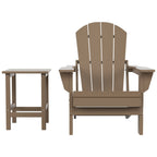 Chaise Adirondack pliable Polytrends Laguna en PEHD, toutes saisons, avec table d'appoint (ensemble de 2 pièces)