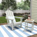 Chaise Adirondack pliable Polytrends Laguna en PEHD, toutes saisons, avec table d'appoint (ensemble de 2 pièces)
