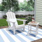 Chaise Adirondack pliable Polytrends Laguna en PEHD, toutes saisons, avec table d'appoint (ensemble de 2 pièces)